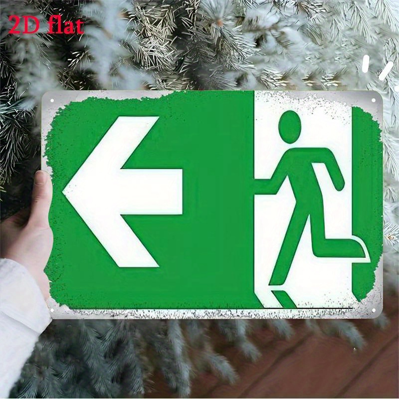 Emergency Exit Sign - Insegna di Emergenza in Metallo -