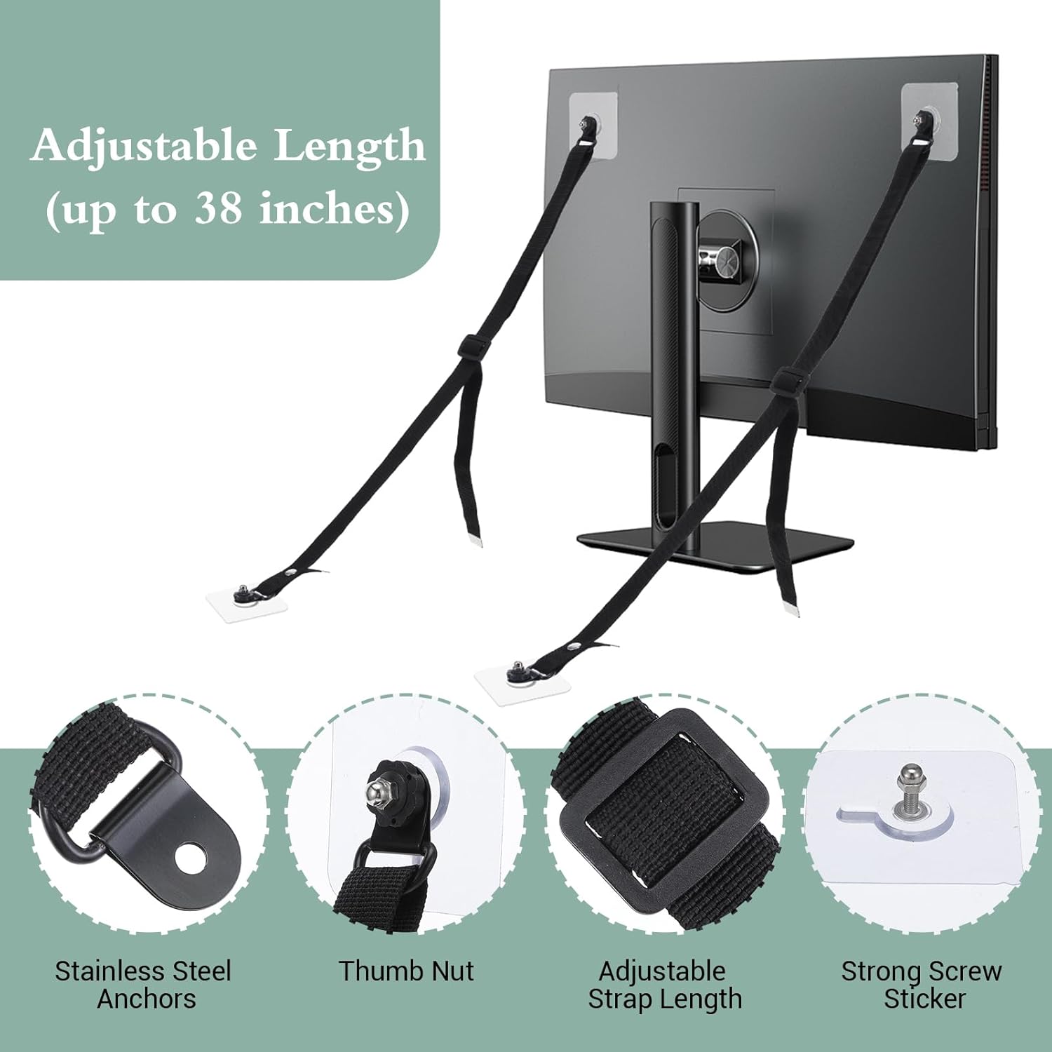 Cinghie di sicurezza per TV re - Earthquake Anchor Strap recensione e prezzo