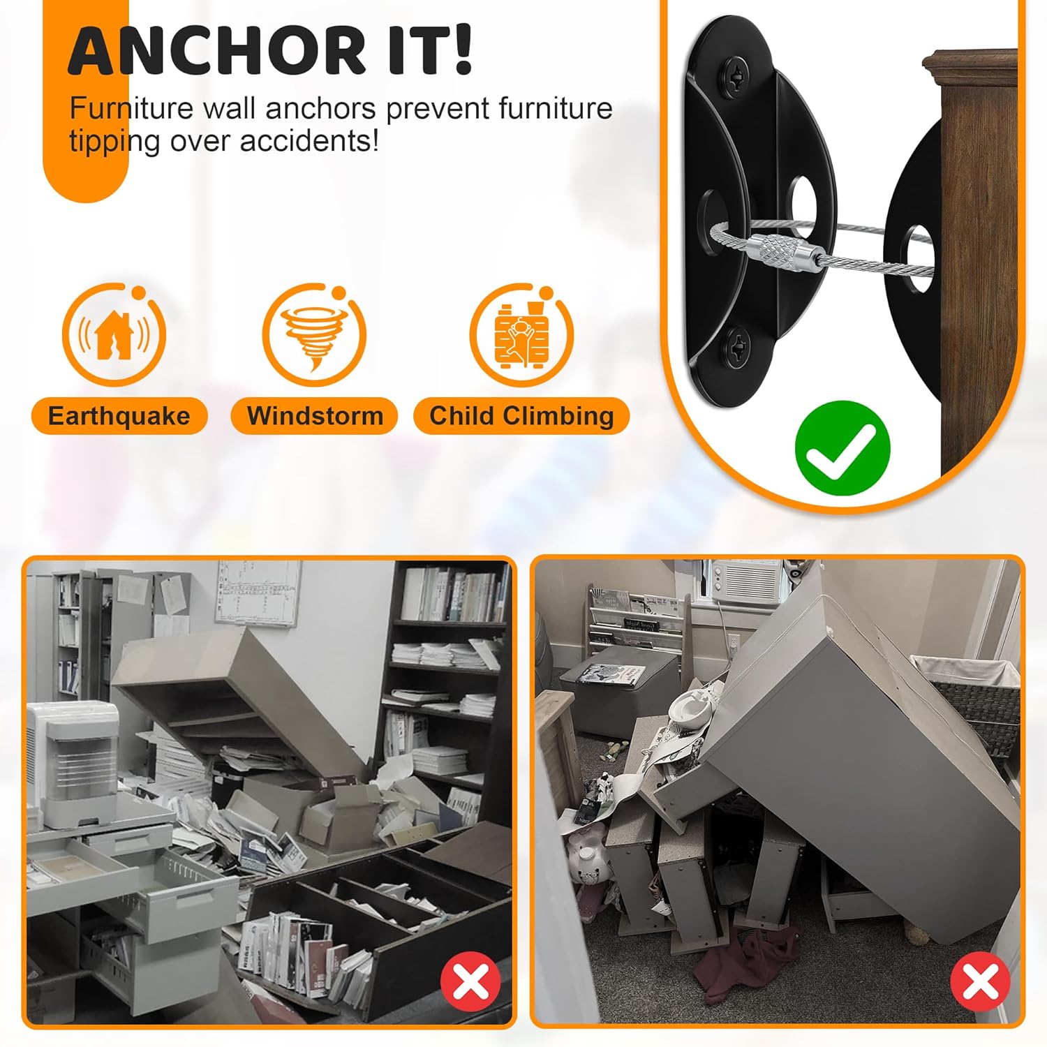 6 Set di Ancoraggi Anti-Ribalt - Earthquake Anchor Strap recensione e prezzo